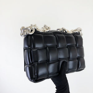 Chain Cassette Bag Leather Black SHW