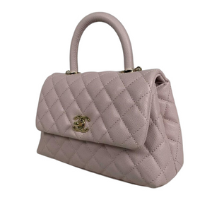 Small Coco Handle Caviar Pink GHW