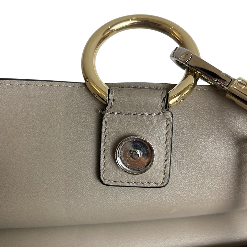 Faye Crossbody Small Leather Grey GHW