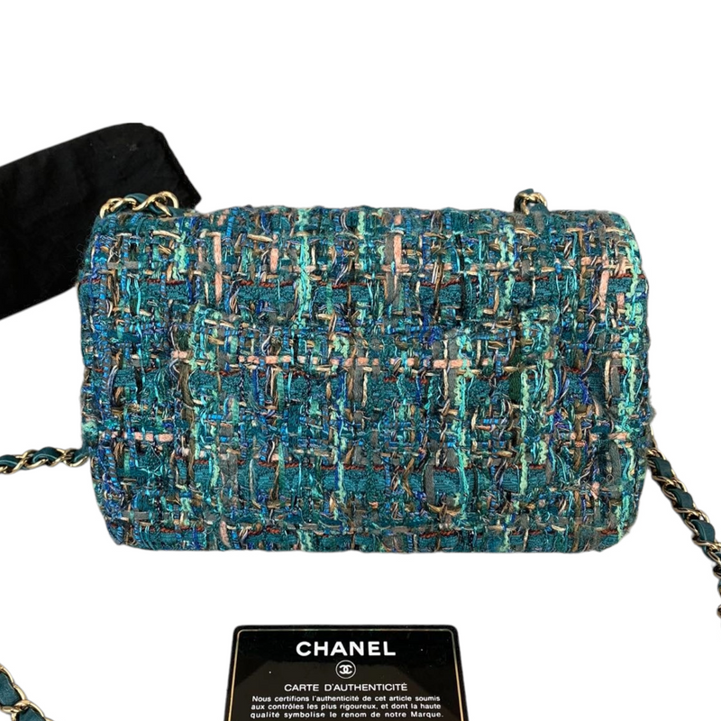 Chanel Tweed & Camel Quilted Aged Calfskin Medium Casual Style