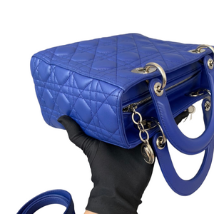 Lady Dior Medium Electric Blue Lambskin SHW