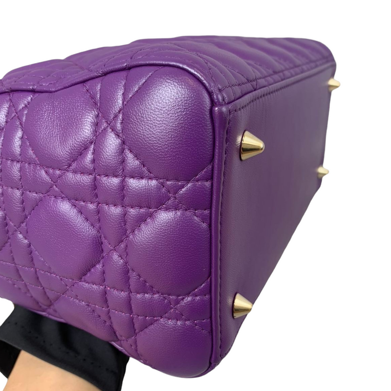 Medium Lady Dior Lambskin Purple GHW