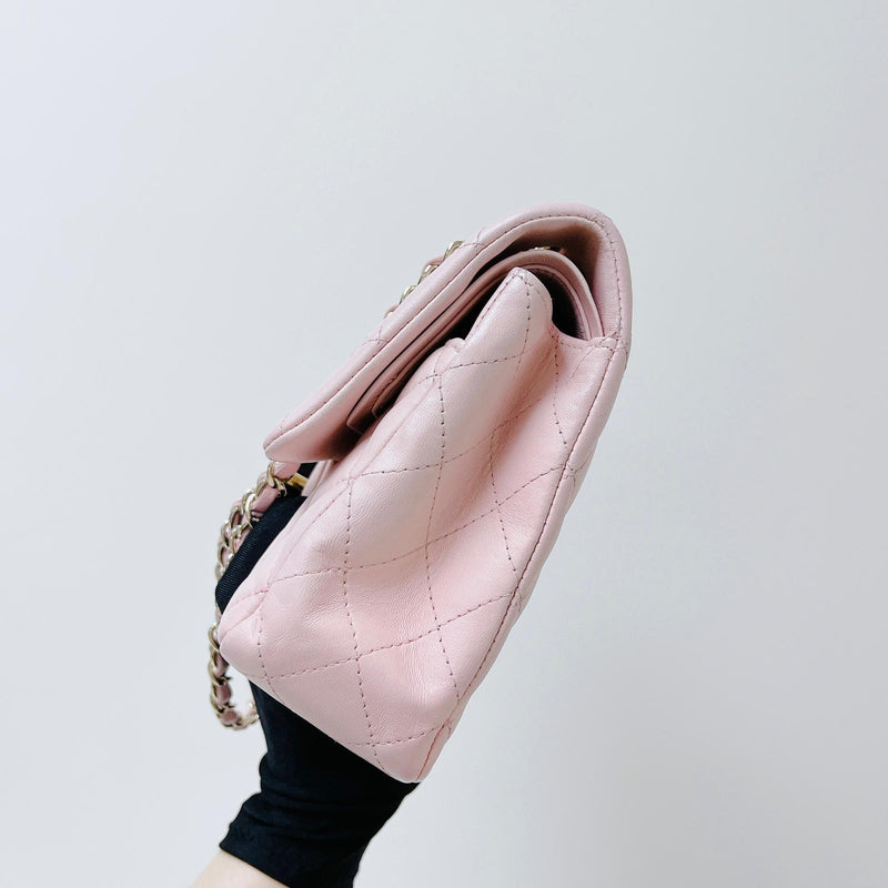 Classic Double Flap Medium Pink lambskin GHW
