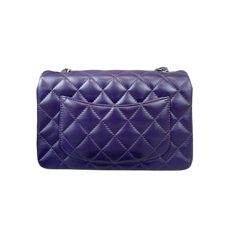 Rectangle Mini Lambskin Purple SHW