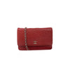 Camellia Wallet on Chain Lambskin Leather Red SHW