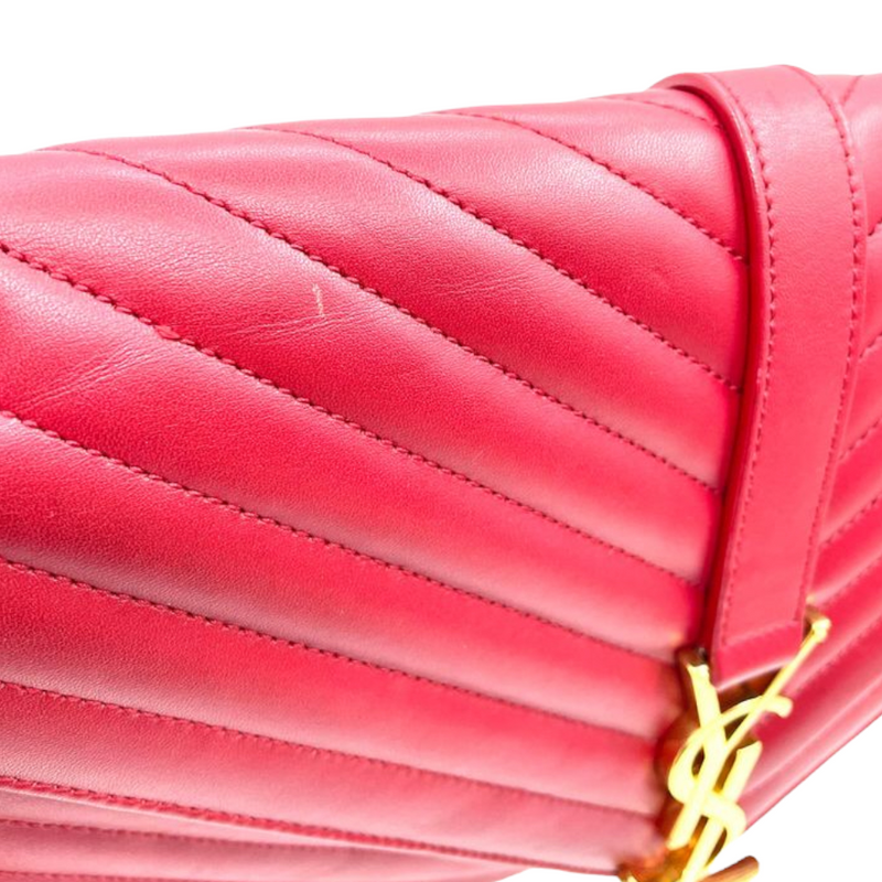 Envelope Large in Chevron Leather Red GHW