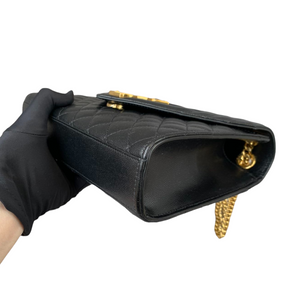 Medium Envelope Flap Leather Black GHW