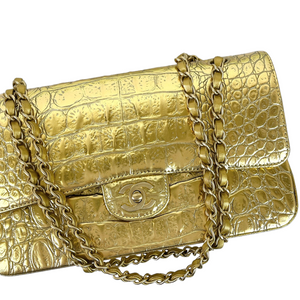 Embossed Calfskin Medium Classic Gold GHW