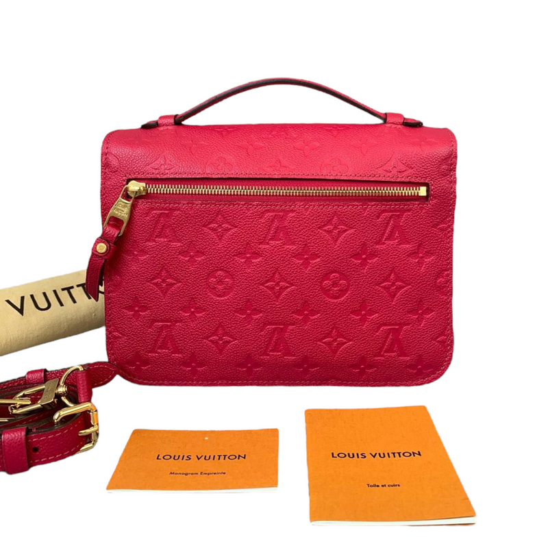 Louis Vuitton Pochette Metis Monogram Empreinte Scarlet in Leather