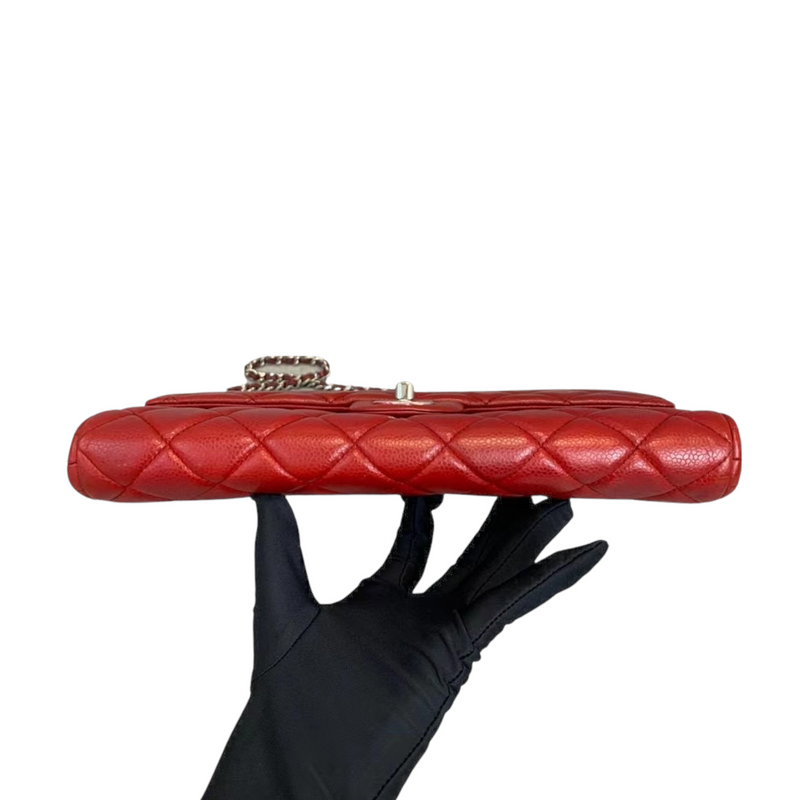 Timeless Clutch in Caviar Leather Red SHW