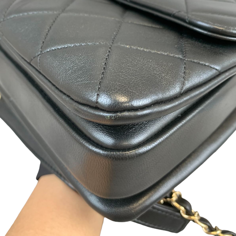 Small Trendy CC Flap Lambskin Black GHW