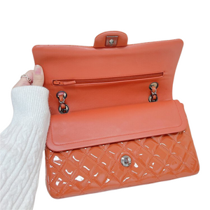 Classic Double Flap Medium Patent Orange SHW