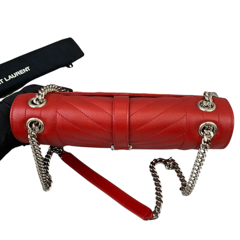 Medium Envelope Grain de Poudre Red GHW
