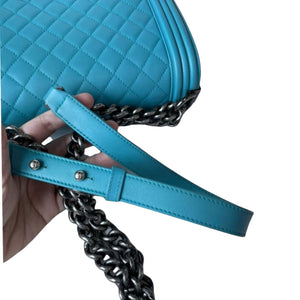 New Medium Boy Leather Blue RHW