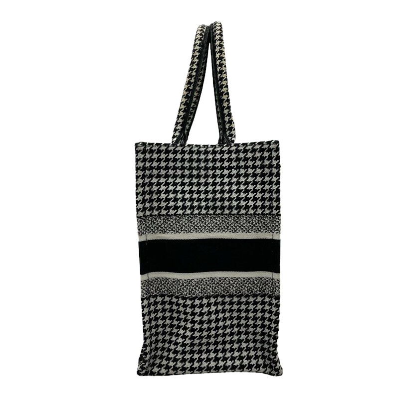 Medium Dior Book Tote Houndstooth Embroidery Bag Religion