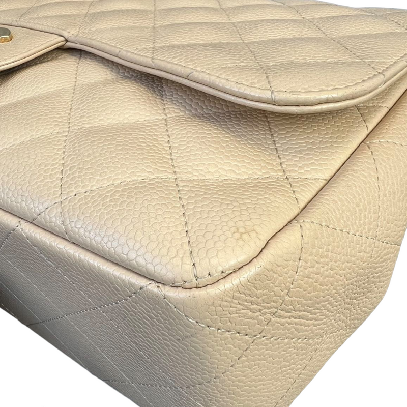 Classic single Flap Beige Jumbo SHW