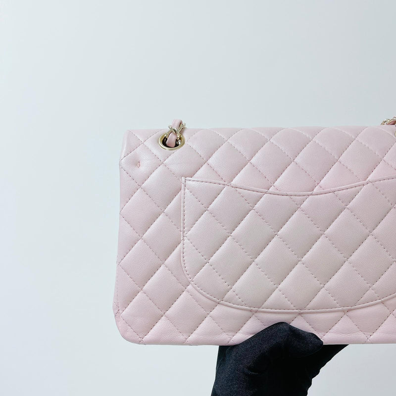 Classic Double Flap Medium Pink lambskin GHW