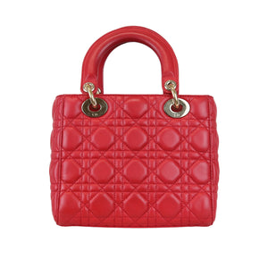Small My Lady Dior Lucky Badges Lambskin Red GHW