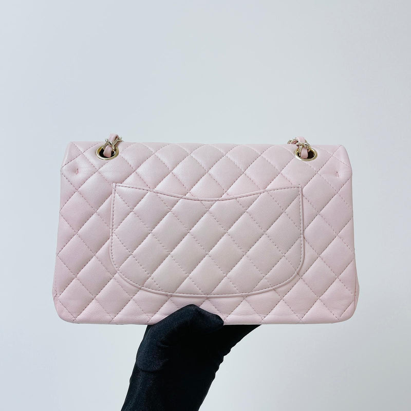 Classic Double Flap Medium Pink lambskin GHW