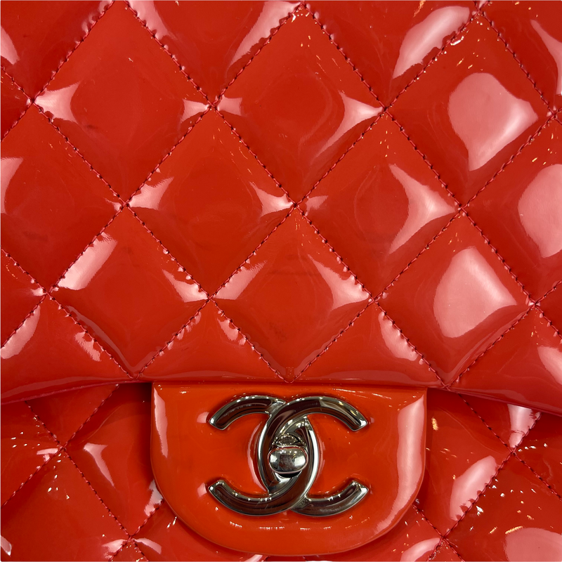 Double Flap Maxi Patent Coral SHW
