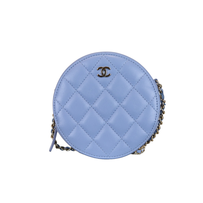 Round clutch with chain Blue GHW