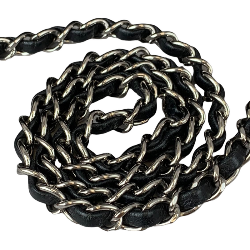 Quilted Double Gusset Washed Caviar black SHW
