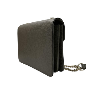 Small Interlocking GG Calfskin Grey GHW