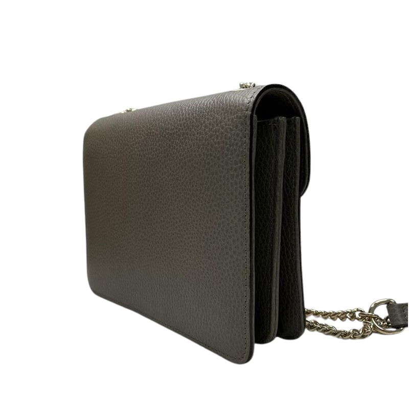 Small Interlocking GG Calfskin Grey GHW