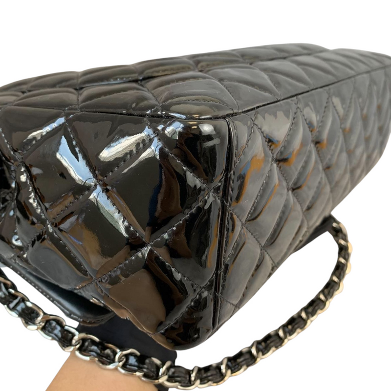 Classic Double Flap Maxi Patent Black SHW