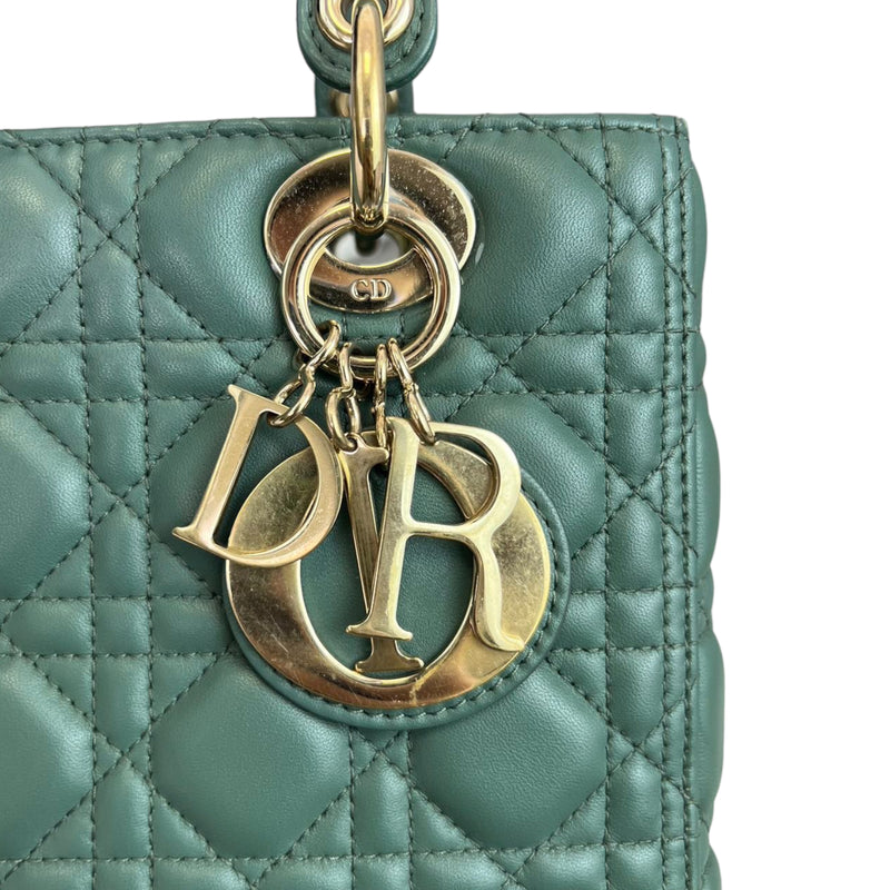 Lady Dior Lambskin Medium Green GHW