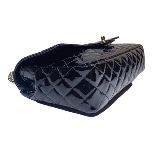 Medium Cruise Charm Single Flap Patent Black