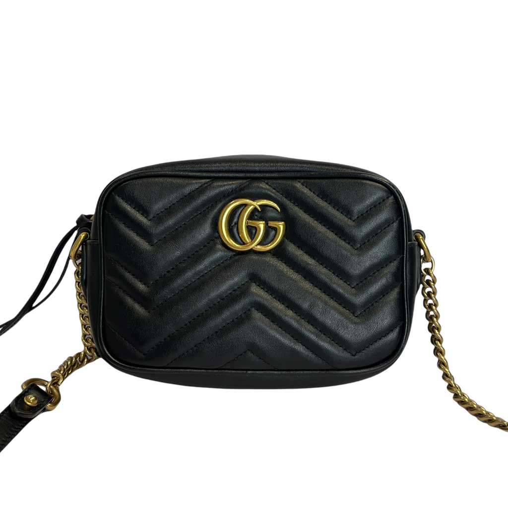 GG Marmont Mini Camera Black GHW