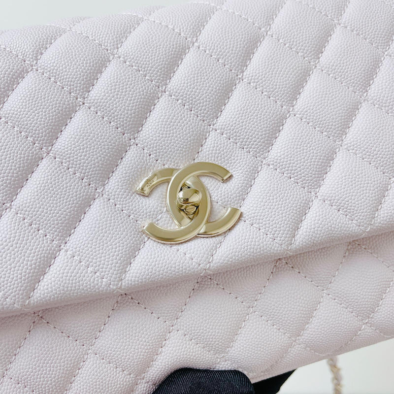 Chanel Flap Bag Quilted Sheepskin with Handle Lilac