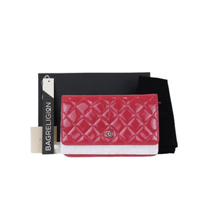 Quilted Patent Flap WOC Pink SHW