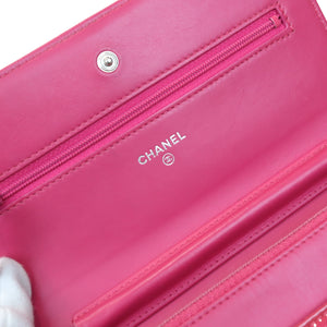 Quilted Patent Flap WOC Pink SHW