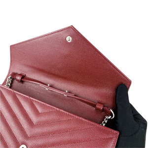 Envelope WOC Small Grained Leather Red SHW