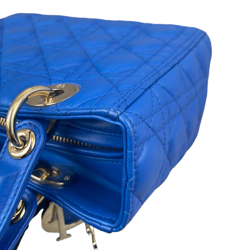 Lady Dior Medium Electric Blue Lambskin GHW