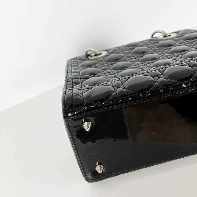 Lady Dior Medium Patent Black SHW