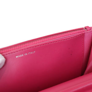 Quilted Patent Flap WOC Pink SHW