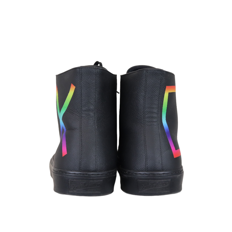 Louis Vuitton Men's Tattoo High-Top Sneakers Rainbow Taiga Leather Black  186399133