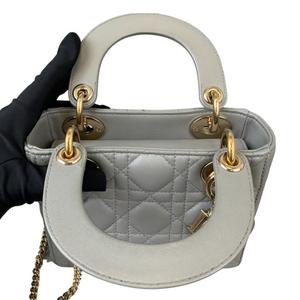 Mini Lady Dior Pearl Grey GHW