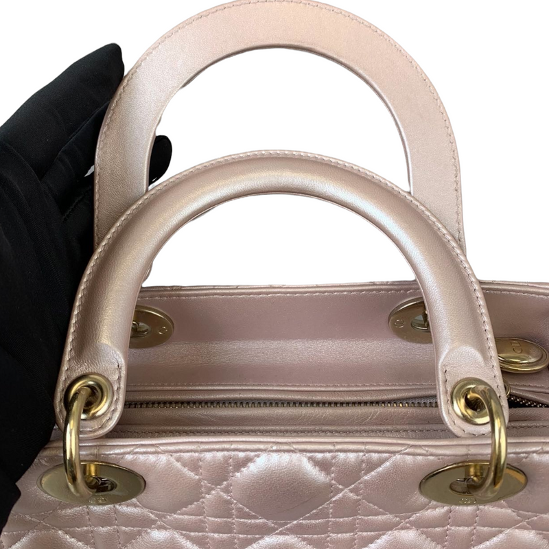 Lady Dior Medium Lambskin Light Pink GHW