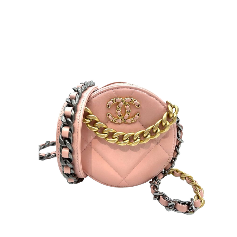 19 round clutch with chain Pink