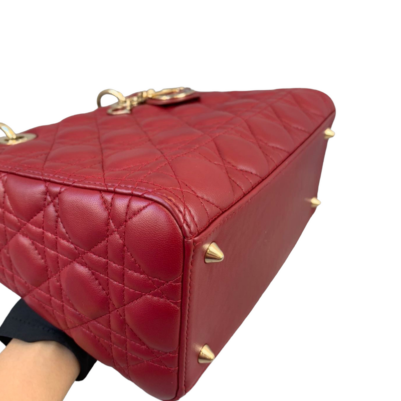 Lady Dior Medium Lambskin Burgundy GHW
