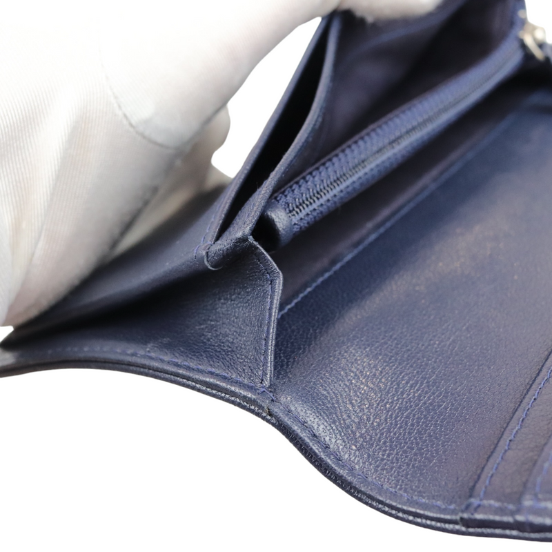 Mademoiselle Quilted Wallet Blue GHW