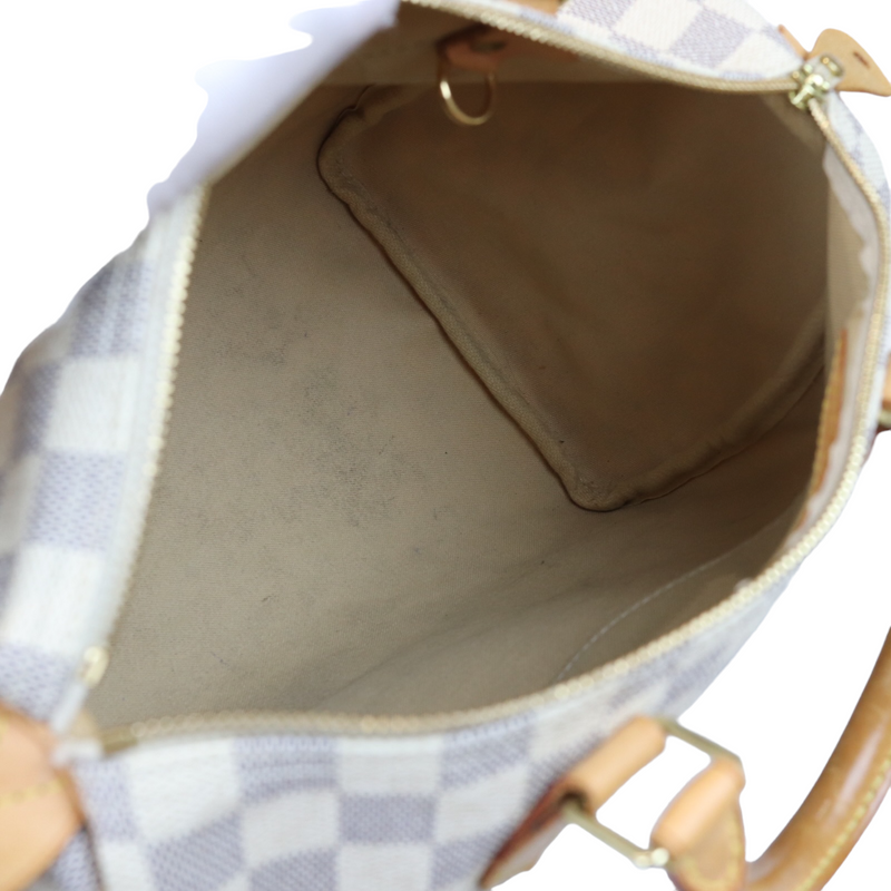 Louis Vuitton Vintage - Damier Azur Speedy 30 - White Blue - Leather Handbag  - Luxury High Quality - Avvenice