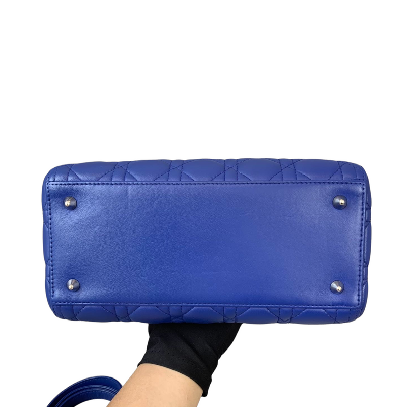 Lady Dior Medium Electric Blue Lambskin SHW