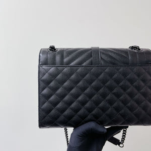 Quilted Envelope Medium Grained Leather Black BHW