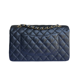 Medium Classic Flap Caviar Black GHW