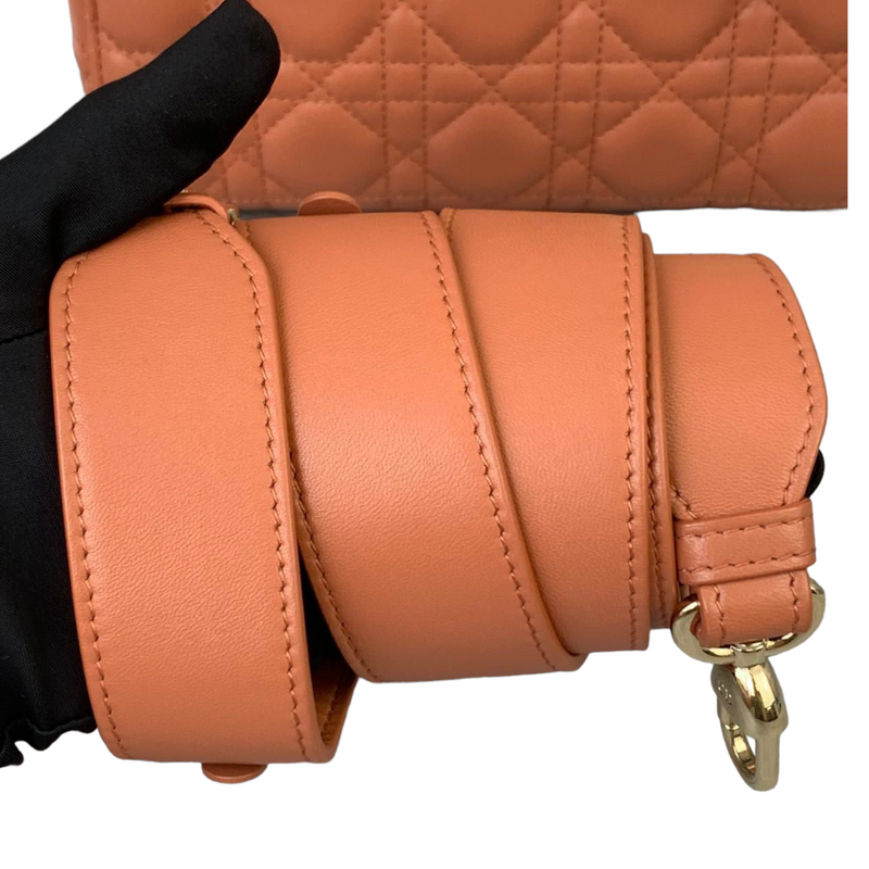 Small ABC Dior Lucky Badges Lambskin Orange GHW